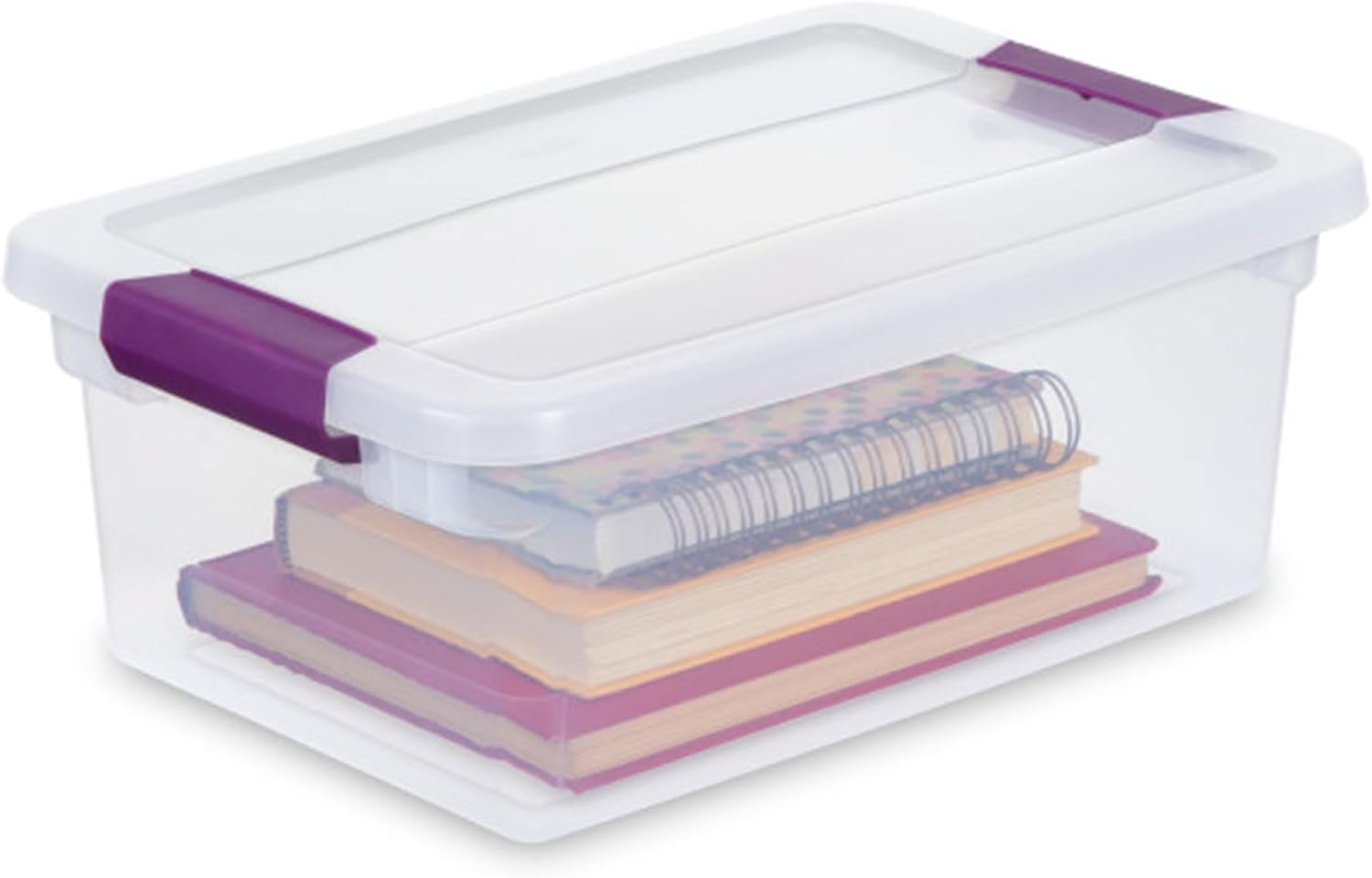 Sterilite 12-Pack ClearView Latch Box. Stackable Organizer Bins with Lids. 15 Quart - Clear Plastic Organization Containers for Closet. Bedroom. Shelving Units and Home or Office Storage | Clear Plastic Organizers with Color Accent Latches for Closet. Bedroom. Shelving Units. Dorm Room and Home Organization - Image 9