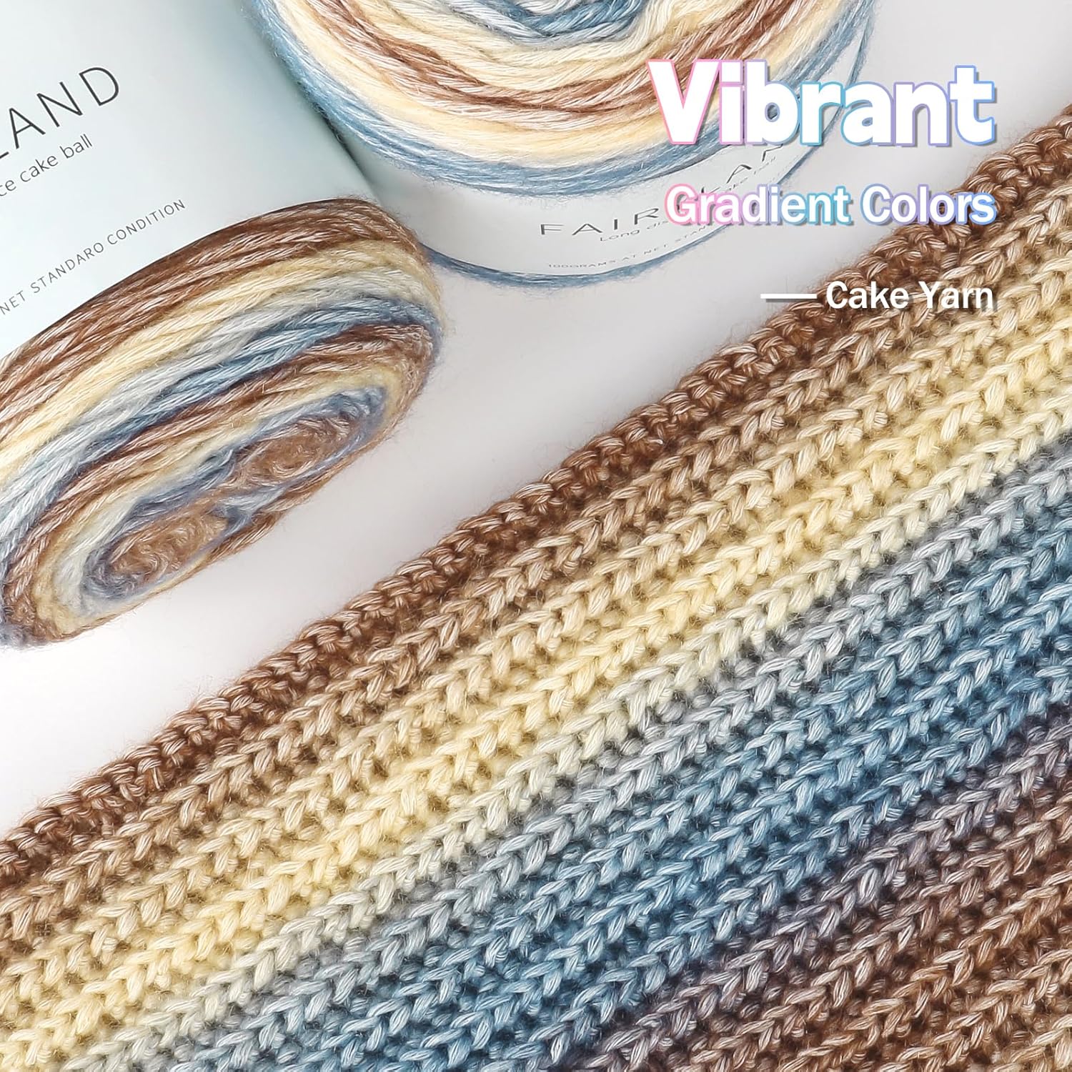Katech Fairyland Yarn for Crocheting Knitting-4 Packs Gradient Cake Yarn | 100g/3.52 oz-DK Light Weight #3-60% Cotton 30% Acrylic 10% Wool-Perfect for Scarves. Shawls. Blankets and Garments(A) - Image 5