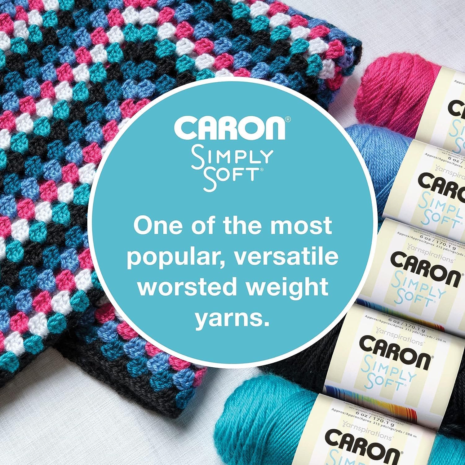 Caron Simply Soft Speckle White Sage Yarn - 3 Pack of 5oz/141g - Acrylic - #4 Worsted (Medium) - 235 Yards - Knitting & Crochet - Image 4